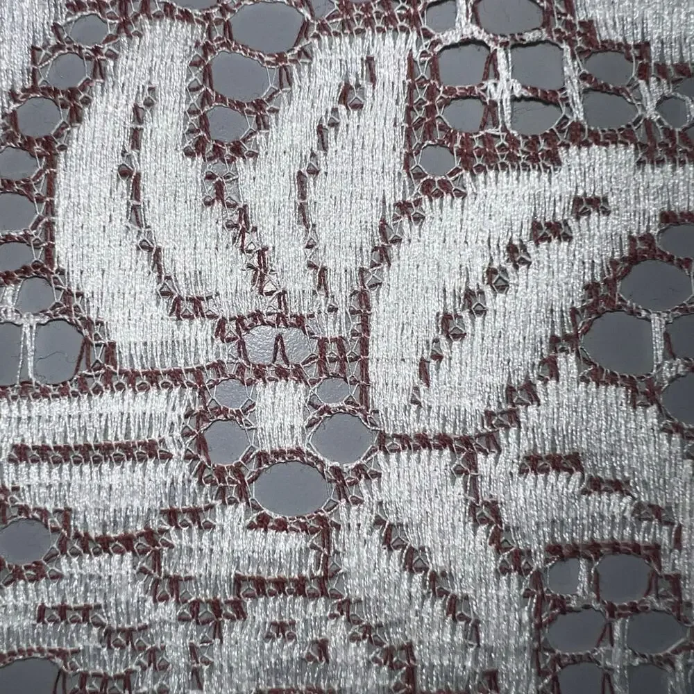 Embroidered Geometric Cross-stitch Cutout Victorian Scallop set‎ of 6 napkins
